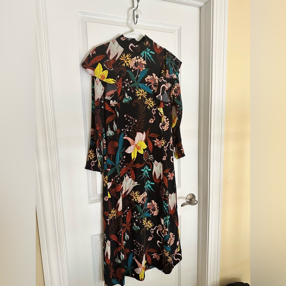 H&M black floral boho midi dress - Picture 3 of 5